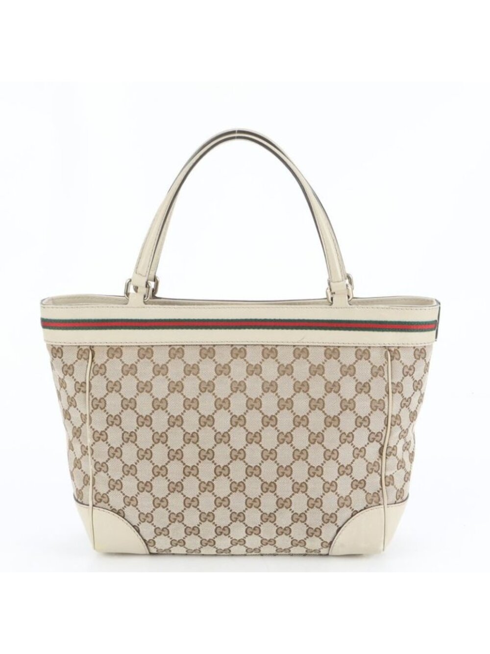 ★SOLD★ Gucci GG Canvas Mayfair Leather Tote Shoulder Hand Beige - Picture 3 of 9